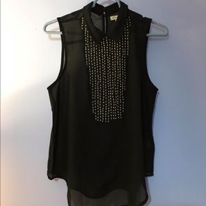 Black Sleeveless Blouse (Size Medium)